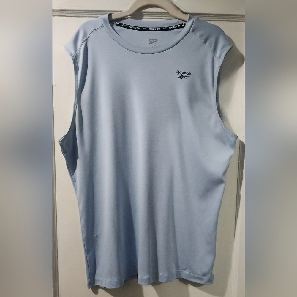 Reebok Pale Blue Men's Athletic Tank Top size:L